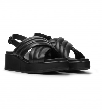 Camper Misia black leather sandals -Height: 5.7cm