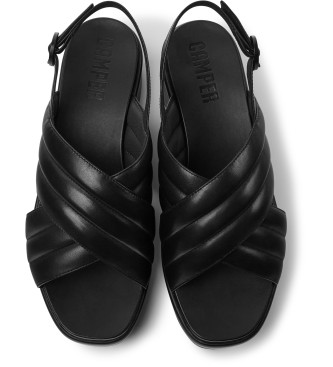 Camper Misia black leather sandals -Height: 5.7cm