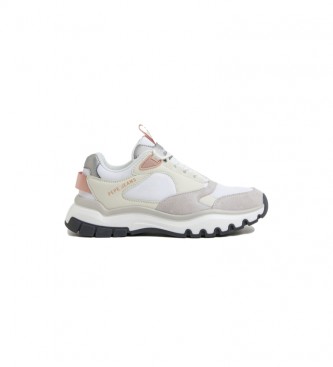 Pepe Jeans Sapatilhas Banksy Plain Combined Leather Sneakers brancas