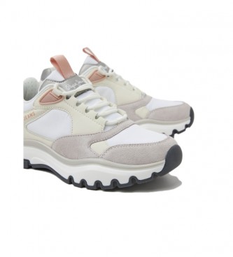 Pepe Jeans Sapatilhas Banksy Plain Combined Leather Sneakers brancas