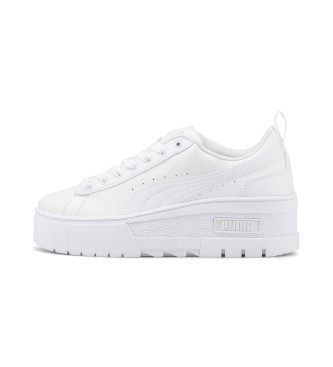 Puma Mayze Wedge Leather Sneakers white