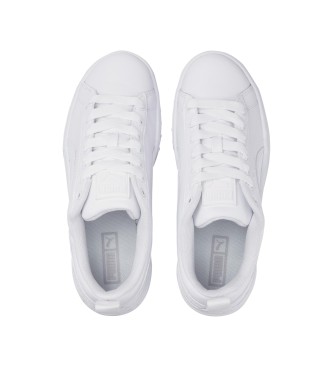 Puma Mayze Wedge Leather Sneakers white