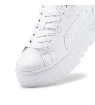 Puma Mayze Wedge Leather Sneakers white
