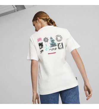 Puma Grafična majica Downtown Baggy T-Shirt bela