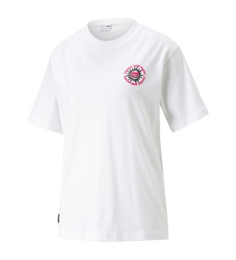 Puma Grafična majica Downtown Baggy T-Shirt bela