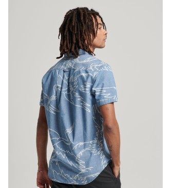 Superdry Camisa de manga curta com log?tipo Loom Vintage azul