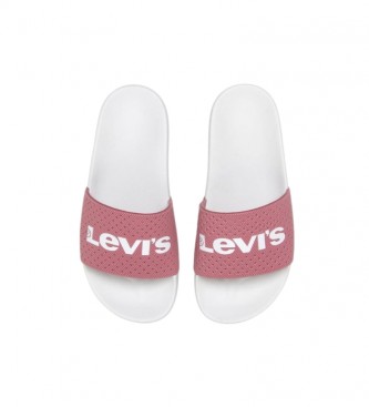 Levi's Flip Flops June Perf S Pink, Hvid