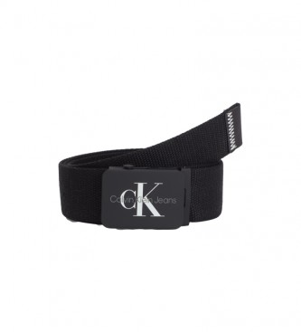 Calvin Klein Cintura in tela nera con monogramma
