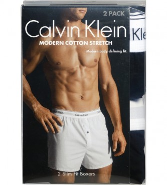 Calvin Klein Pacote de 2 Boxers de Algodo Moderno Slim Preto