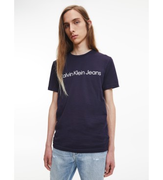 Calvin Klein Jeans Slim Fit T-shirt i kologisk bomuld Navy Logo