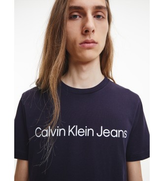 Calvin Klein Jeans T-shirt Slim Organic Cotton Logo navy