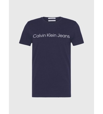 Calvin Klein Jeans T-shirt i ekologisk bomull med smal passform Marinbl logotyp