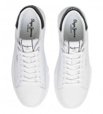 Pepe Jeans Eaton Basic Sneakers i lder vit