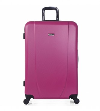 ITACA Grande valise de voyage XL Rigide 4 Roues Trolley 71170 Rose -75x50x30cm