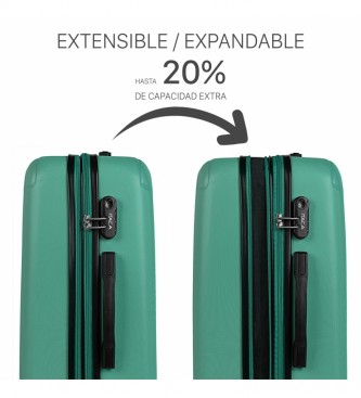 ITACA Mala de viagem dura 4 rodas Mdia T71560 Verde -66x41x27cm