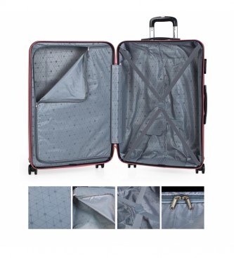 ITACA Duża walizka podróżna na 4 kółkach Xl T71670 Coral -77X48X29Cm
