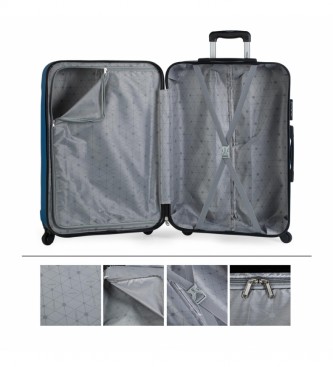 ITACA Large suitcase XL Rigid 4 Wheel Marine - 73x48x28cm