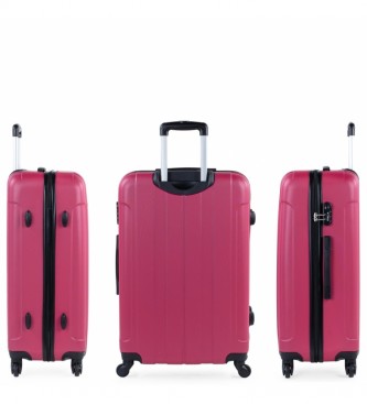 ITACA Caixa de viagem grande XL Rgida 4 Rodas 771170 morango -73x48x28cm