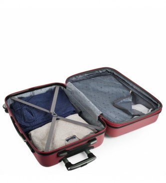 ITACA Mala de viagem grande carrinho de 4 rodas 71270 maroon -68x47x30cm