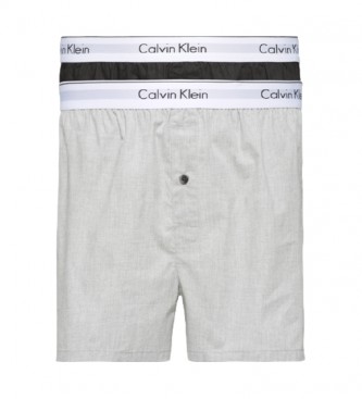 Calvin Klein Lot de 2 boxers Slim Fit gris, noir