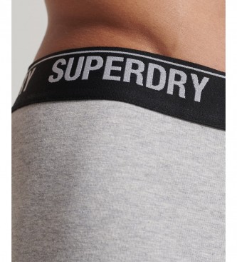 Superdry Pack of 3 organic cotton boxer briefs grey, orange, black