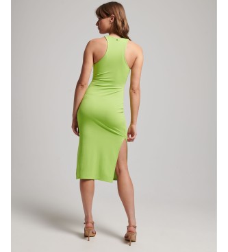 Superdry Vestido de malha com costas ol?mpicas verde