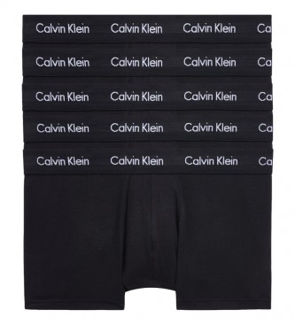 Calvin Klein Confezione da 5 boxer neri a risciacquo basso