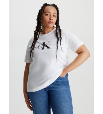 Calvin Klein Jeans Plus Maat Monogram T-shirt wit