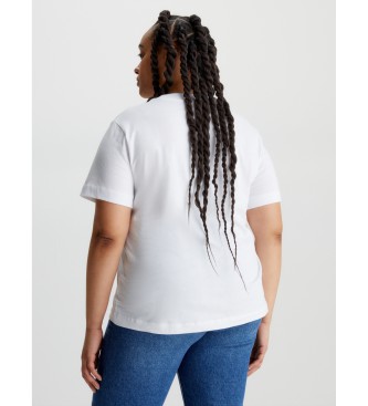 Calvin Klein Jeans Plus Maat Monogram T-shirt wit