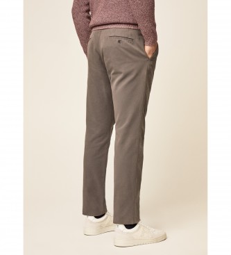 Hackett London Brown Jogger Fit Slim Style Chino Trousers