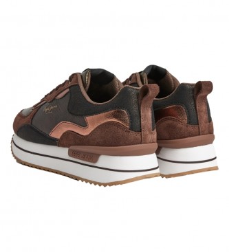Pepe Jeans Rusper Nas brown leather trainers