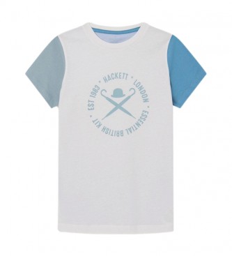 Hackett London T-shirt Big Logo blanc, bleu
