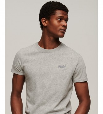 Superdry T-Shirt de algod?o org?nico com log?tipo Essential cinzento