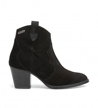 Pepe Jeans Luna Sand Leather Ankle Boots preto
