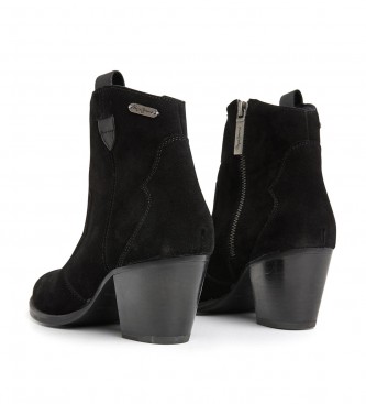 Pepe Jeans Luna Sand Leather Ankle Boots black