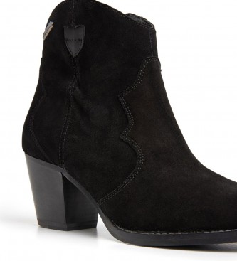 Pepe Jeans Luna Sand Leather Ankle Boots black