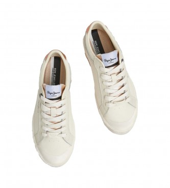 Pepe Jeans Kenton Vintage Leather Sneakers branco