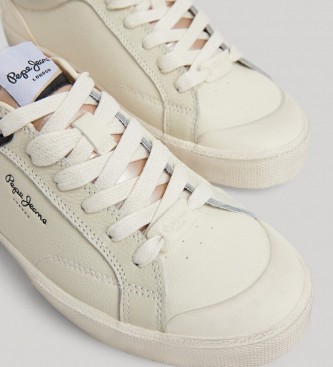 Pepe Jeans Kenton Vintage Leather Sneakers white
