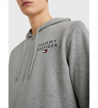 Tommy Hilfiger Sweatshirt mit Kapuze und Logo grau