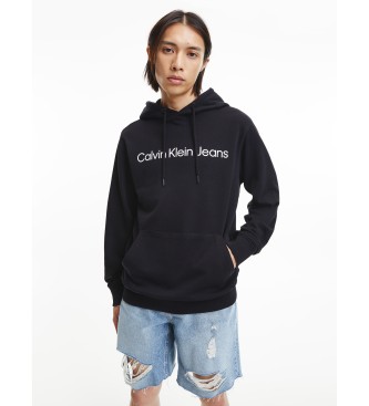 Calvin Klein Felpa nera con cappuccio e logo