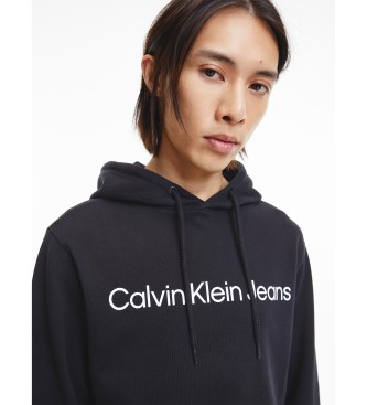 Calvin Klein Felpa nera con cappuccio e logo
