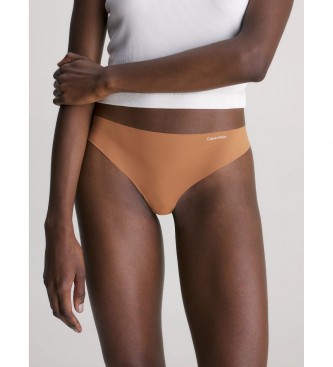 Calvin Klein Zestaw 5 niewidzialnych stringów brązowy, beżowy, nude