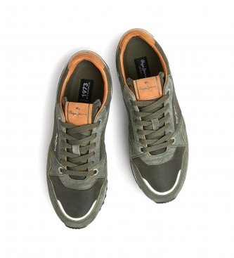 Pepe Jeans London Road Leather Sneakers green