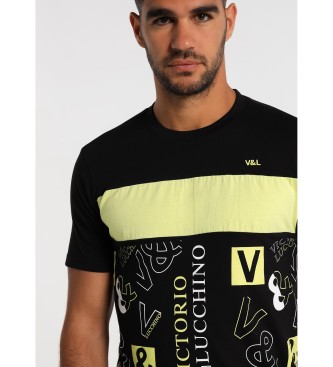 Victorio & Lucchino, V&L Kortrmet T-shirt 125002 Sort