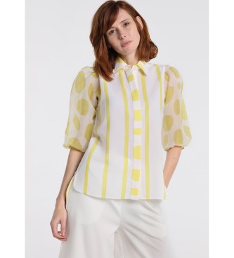 Victorio & Lucchino, V&L Blouse Cristal wit, geel