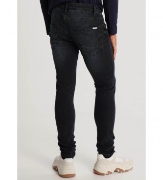 Six Valves Granatowe spodnie jeansowe