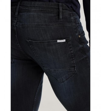 Six Valves Granatowe spodnie jeansowe