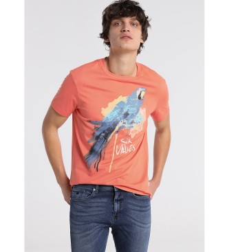 Six Valves T-shirt arancione a maniche corte