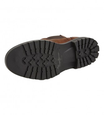 Pepe Jeans Botines de Piel Logan Chelsea marrn