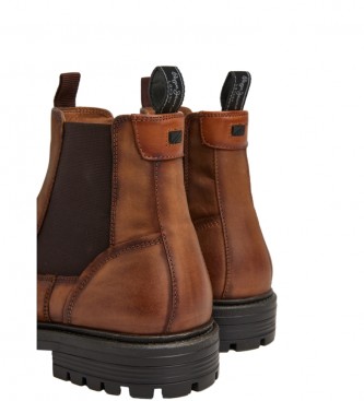 Pepe Jeans Botines de Piel Logan Chelsea marrn